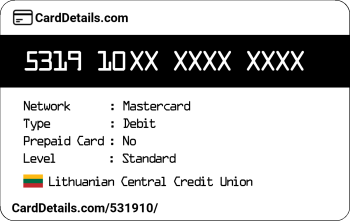 Card Details: 531910