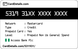 Card Details: 531931