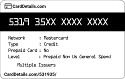 Card Details: 531935