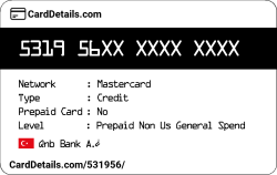 Card Details: 531956