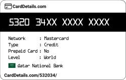 Card Details: 532034