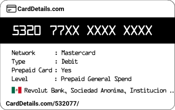 Card Details: 532077