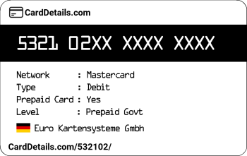 Card Details: 532102