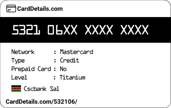 Card Details: 532106