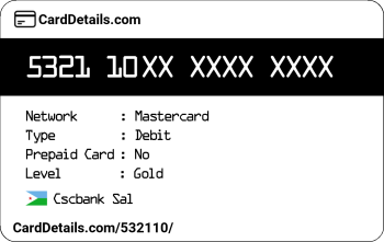 Card Details: 532110