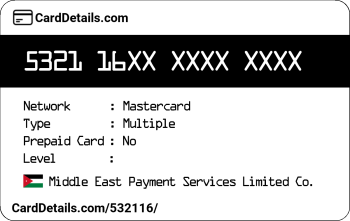 Card Details: 532116