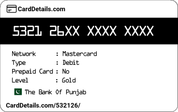 Card Details: 532126