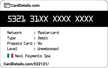 Card Details: 532131