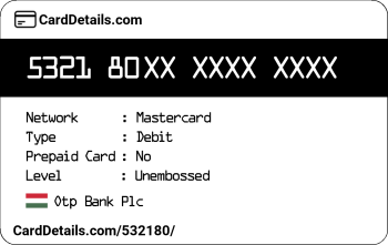 Card Details: 532180