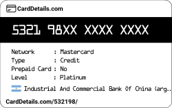 Card Details: 532198