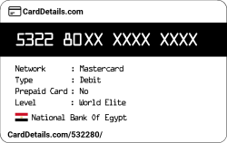 Card Details: 532280