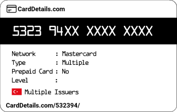 Card Details: 532394