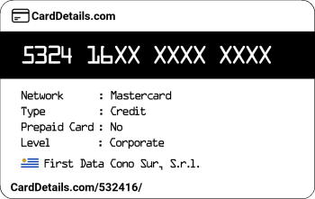 Card Details: 532416