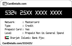 Card Details: 532425