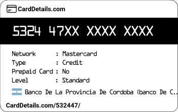 Card Details: 532447