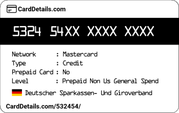 Card Details: 532454