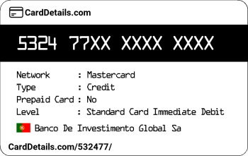 Card Details: 532477