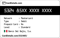 Card Details: 532485