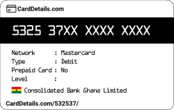 Card Details: 532537
