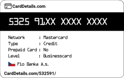 Card Details: 532591