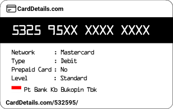 Card Details: 532595