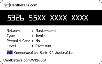 Card Details: 532655