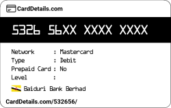 Card Details: 532656