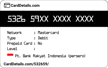Card Details: 532659