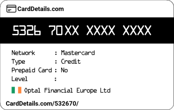 Card Details: 532670