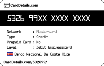 Card Details: 532699