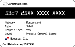 Card Details: 532725