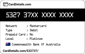 Card Details: 532737