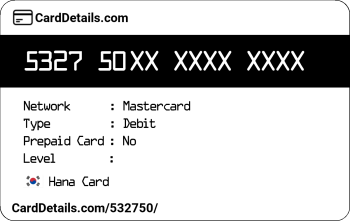 Card Details: 532750