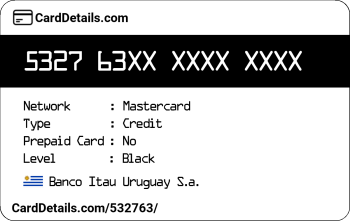 Card Details: 532763