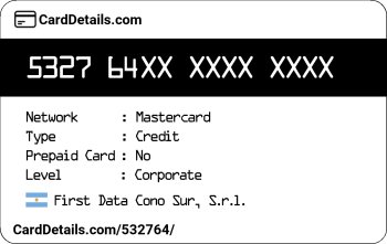 Card Details: 532764
