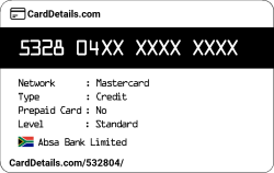 Card Details: 532804