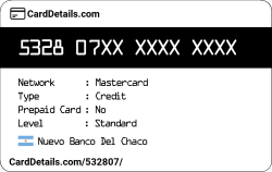Card Details: 532807