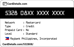 Card Details: 532808