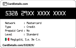 Card Details: 532829