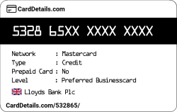 Card Details: 532865