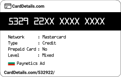 Card Details: 532922