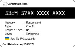 Card Details: 532957