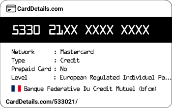 Card Details: 533021