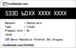 Card Details: 533060