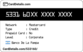 Card Details: 533160