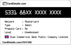 Card Details: 533188