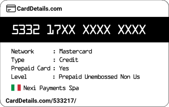 Card Details: 533217