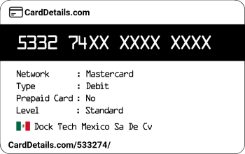 Card Details: 533274
