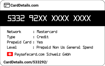Card Details: 533292