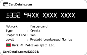 Card Details: 533294